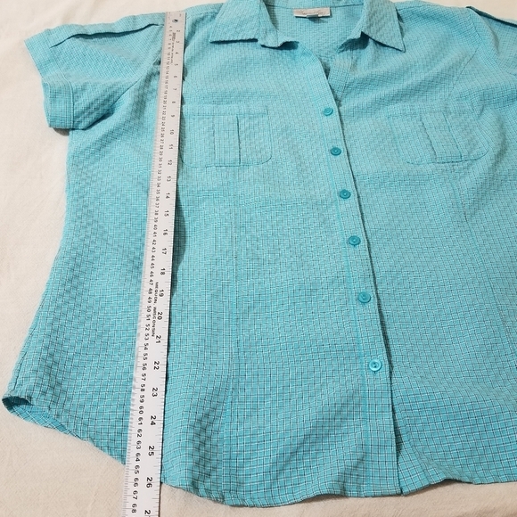 Dressbarn button down aqua size 1x shirt - Picture 11 of 11